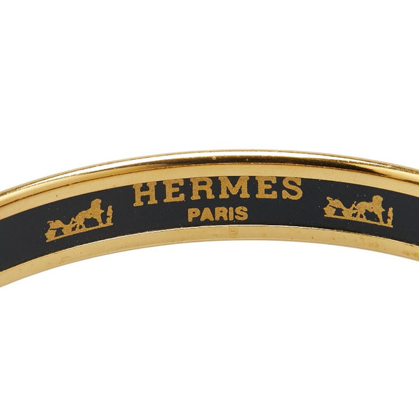エルメス エマイユPM 七宝焼き バングル ゴールド ブラック マルチカラー メッキ レディース HERMES 【中古】