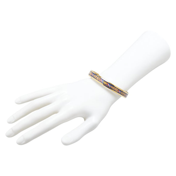 エルメス エマイユPM 七宝焼き バングル ゴールド ブラック マルチカラー メッキ レディース HERMES 【中古】