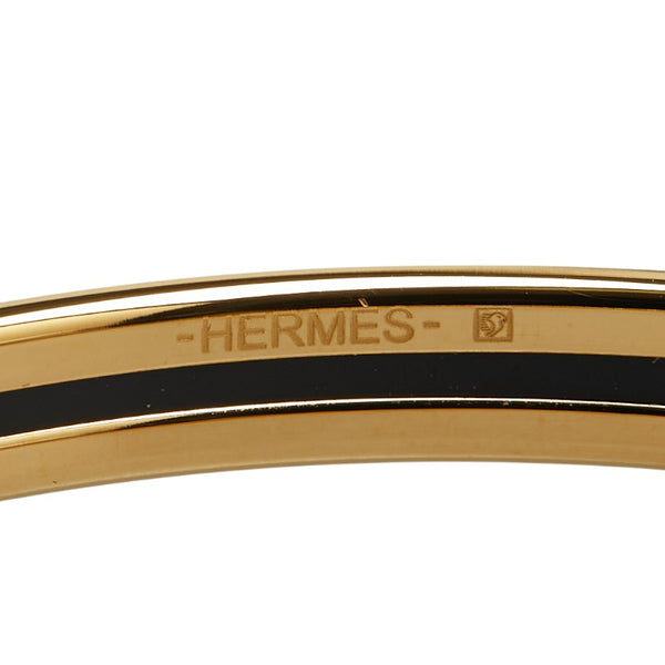 エルメス ユニ バングル ゴールド ブラック メッキ レディース HERMES 【中古】