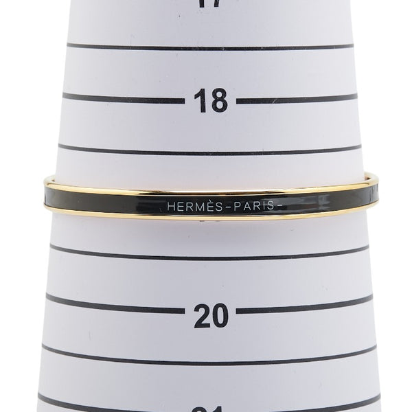 エルメス ユニ バングル ゴールド ブラック メッキ レディース HERMES 【中古】