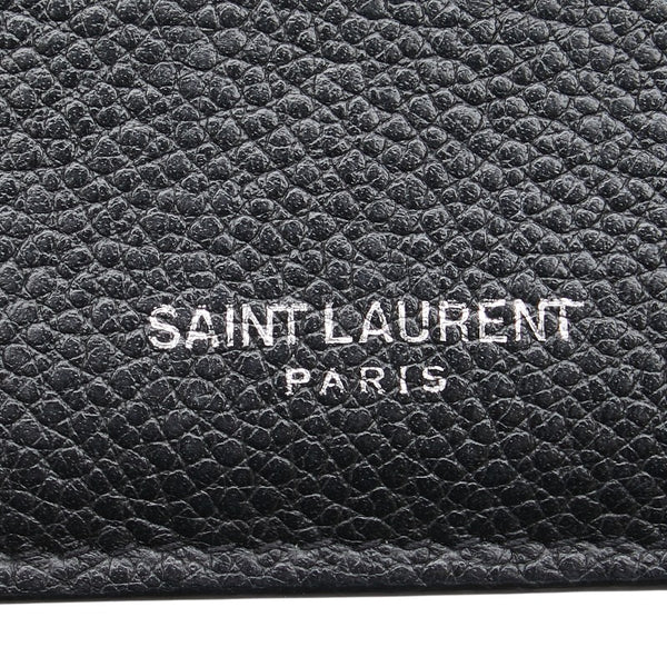 サンローラン コインケース パスケース フラグメントケース 458583 ブラック レザー メンズ SAINT LAURENT 【中古】