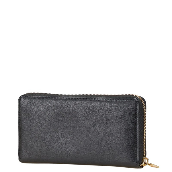 サンローラン YSLロゴ 長財布 352904 ブラック レザー レディース SAINT LAURENT 【中古】