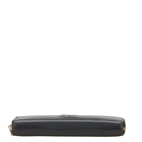 サンローラン YSLロゴ 長財布 352904 ブラック レザー レディース SAINT LAURENT 【中古】