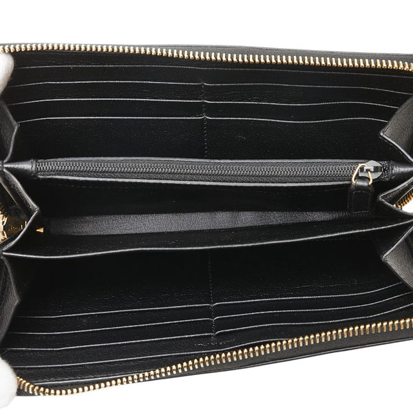 サンローラン YSLロゴ 長財布 352904 ブラック レザー レディース SAINT LAURENT 【中古】