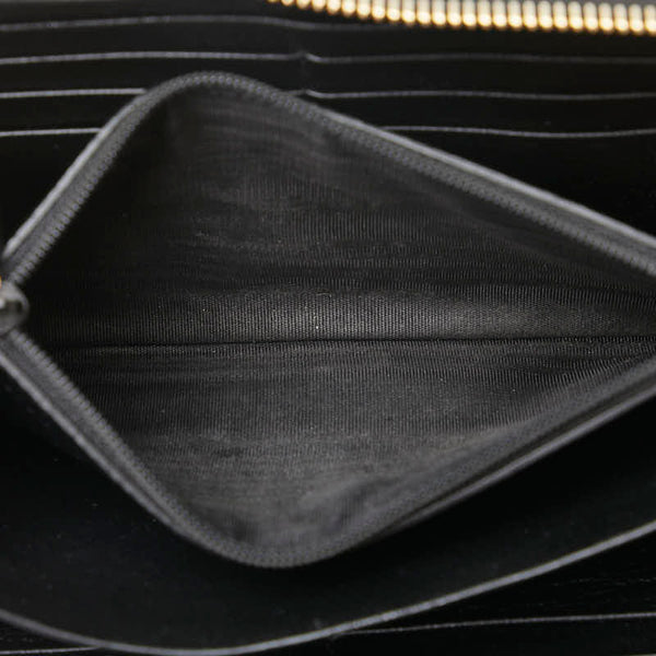 サンローラン YSLロゴ 長財布 352904 ブラック レザー レディース SAINT LAURENT 【中古】