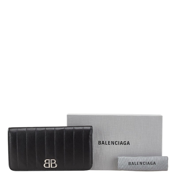 バレンシアガ モナコ 長財布 765428 ブラック レザー レディース BALENCIAGA 【中古】