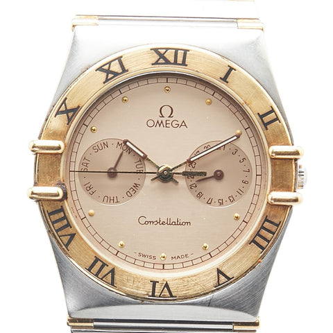 オメガ コンステレーション 腕時計 クオーツ ゴールド文字盤 ステンレススチール イエローゴールド メンズ OMEGA 【中古】