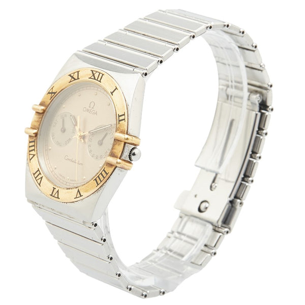 オメガ コンステレーション 腕時計 クオーツ ゴールド文字盤 ステンレススチール イエローゴールド メンズ OMEGA 【中古】