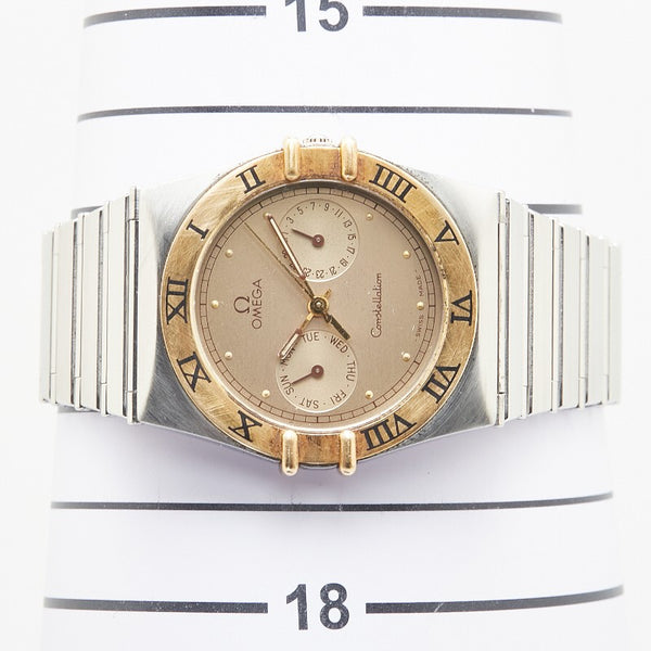 オメガ コンステレーション 腕時計 クオーツ ゴールド文字盤 ステンレススチール イエローゴールド メンズ OMEGA 【中古】