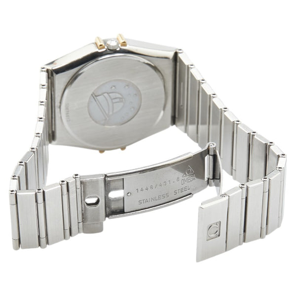 オメガ コンステレーション 腕時計 クオーツ ベージュ文字盤 ステンレススチール イエローゴールド メンズ OMEGA 【中古】