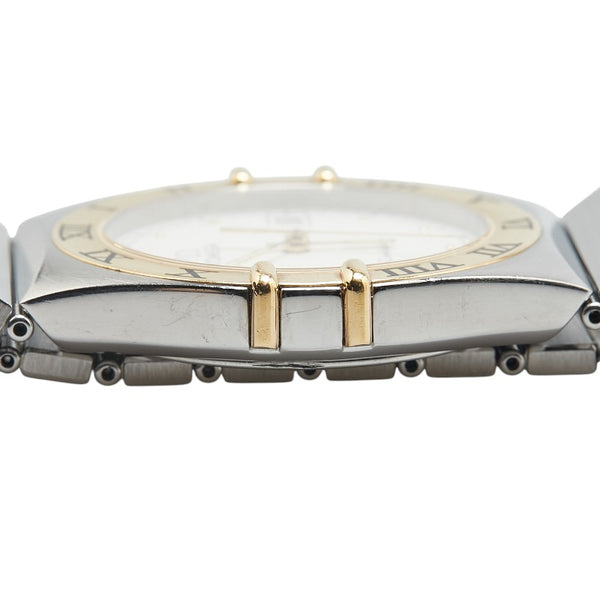 オメガ コンステレーション 腕時計 クオーツ ベージュ文字盤 ステンレススチール イエローゴールド メンズ OMEGA 【中古】