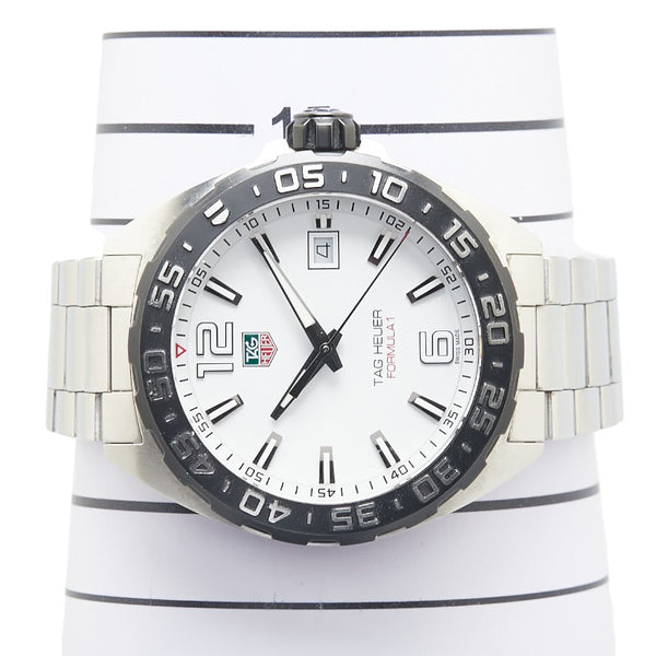 タグホイヤー フォーミュラ1 腕時計 WAZ1111 クオーツ ホワイト文字盤 ステンレススチール メンズ TAG HEUER 【中古】
