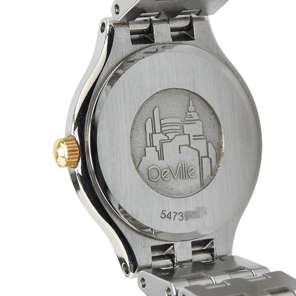 オメガ デビル 腕時計 クオーツ ゴールド文字盤 ステンレススチール イエローゴールド レディース OMEGA 【中古】