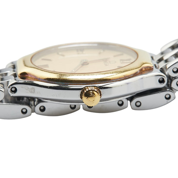 オメガ デビル 腕時計 クオーツ ゴールド文字盤 ステンレススチール イエローゴールド レディース OMEGA 【中古】