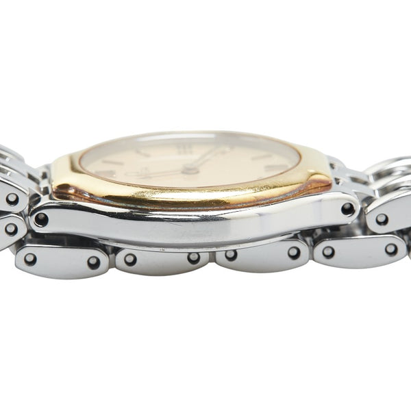 オメガ デビル 腕時計 クオーツ ゴールド文字盤 ステンレススチール イエローゴールド レディース OMEGA 【中古】