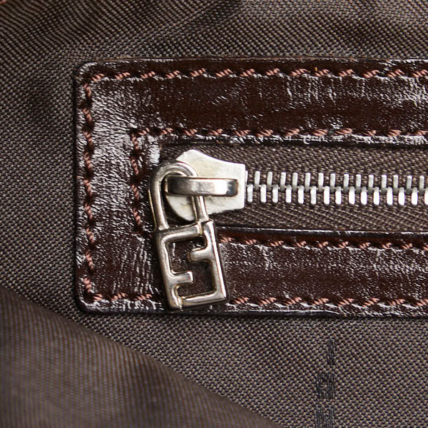 フェンディ ズッカ マンマバケット ワンショルダーバッグ 26569 ブラウン キャンバス レザー レディース FENDI 【中古】