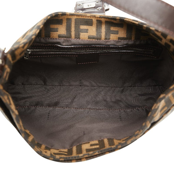 フェンディ ズッカ マンマバケット ワンショルダーバッグ 26569 ブラウン キャンバス レザー レディース FENDI 【中古】