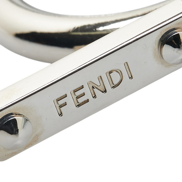 フェンディ バッグバグズ モンスター バッグチャーム キーホルダー ライトブルー ファー レザー レディース FENDI 【中古】