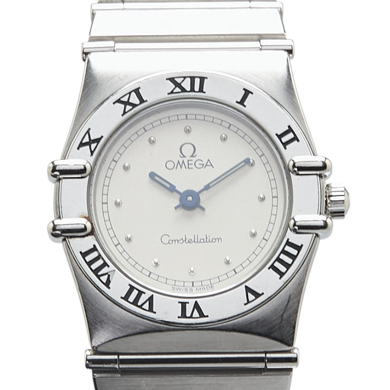 オメガ コンステレーション 腕時計 クオーツ ベージュ文字盤 ステンレススチール レディース OMEGA 【中古】