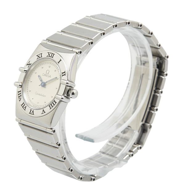 オメガ コンステレーション 腕時計 クオーツ ベージュ文字盤 ステンレススチール レディース OMEGA 【中古】