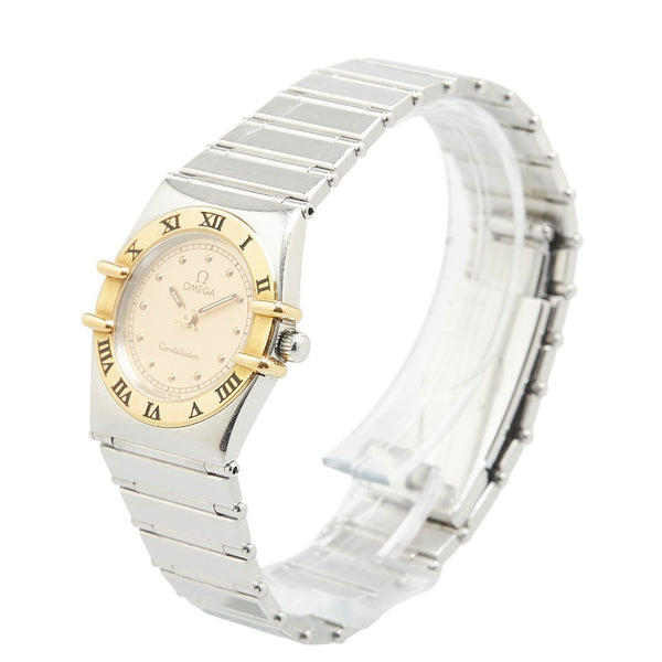 オメガ コンステレーション 腕時計 クオーツ ゴールド文字盤 ステンレススチール イエローゴールド レディース OMEGA 【中古】