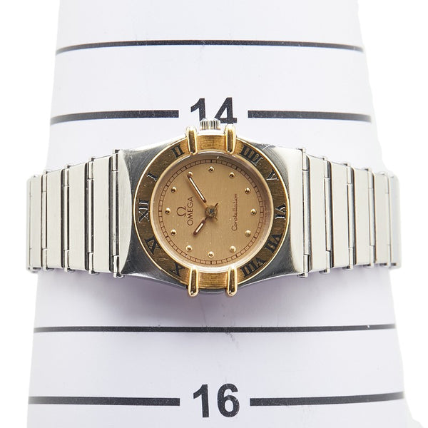 オメガ コンステレーション 腕時計 クオーツ ゴールド文字盤 ステンレススチール イエローゴールド レディース OMEGA 【中古】