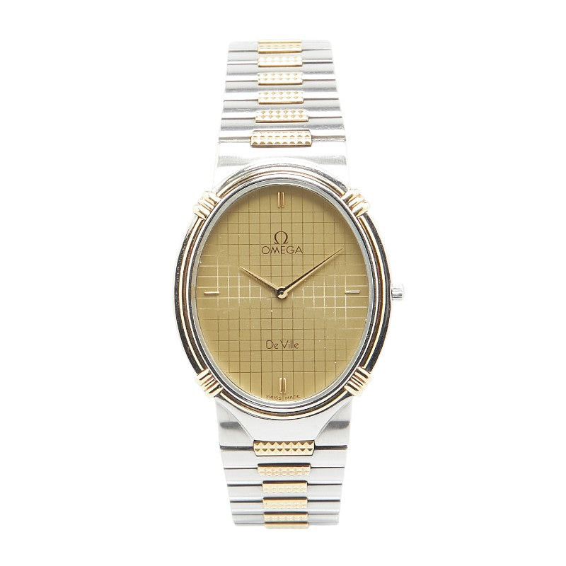 オメガ デビル 腕時計 クオーツ ゴールド文字盤 ステンレススチール メッキ メンズ OMEGA 【中古】