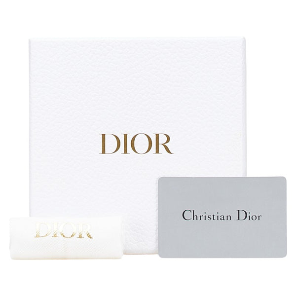 ディオール レディディオール カナージュ カードケース ブラック エナメル レザー レディース Dior 【中古】