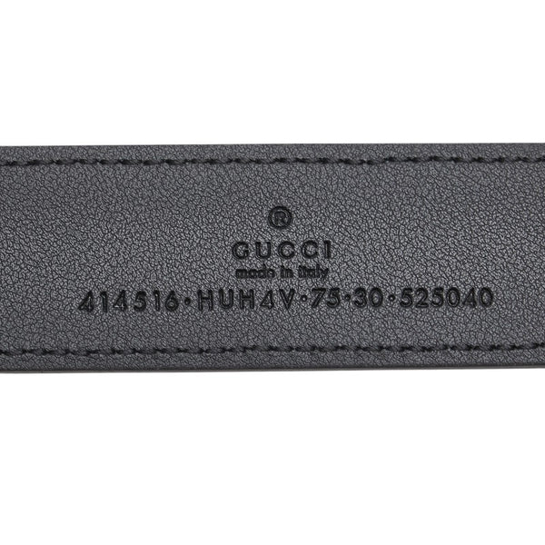 グッチ GGスプリーム ベルト 75.30 414516 ベージュ ブラック PVC レザー レディース GUCCI 【中古】