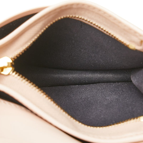フェンディ ロゴ 二つ折り財布 8M0420 ピンク ブラック レザー レディース FENDI 【中古】