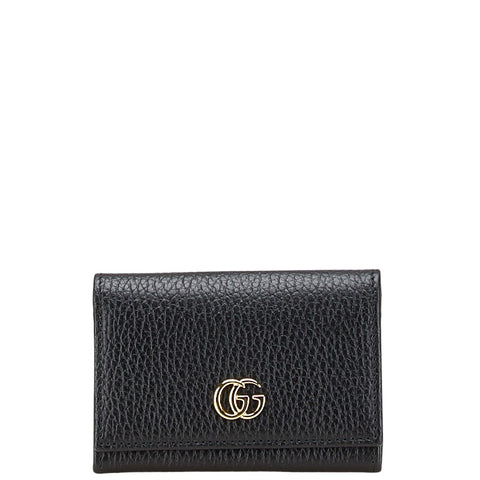 グッチ GGマーモント カードケース 739525 ブラック レザー レディース GUCCI 【中古】