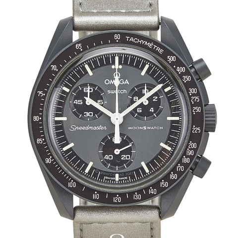 オメガ ×スウォッチ ムーンスウォッチ MISSION TO MERCURY 腕時計 SO33A100 クオーツ グレー文字盤 セラミック ナイロン メンズ OMEGA 【中古】