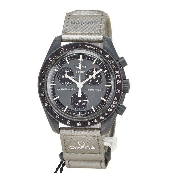 オメガ ×スウォッチ ムーンスウォッチ MISSION TO MERCURY 腕時計 SO33A100 クオーツ グレー文字盤 セラミック ナイロン メンズ OMEGA 【中古】