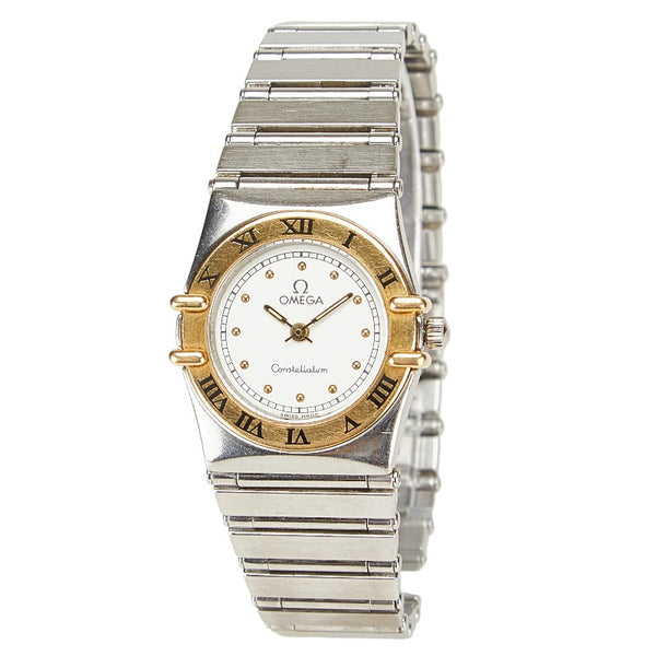 オメガ コンステレーション 腕時計 クオーツ ホワイト文字盤 ステンレススチール イエローゴールド レディース OMEGA 【中古】