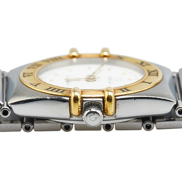 オメガ コンステレーション マンハッタン 腕時計 1310.20.00 クオーツ ホワイト文字盤 ステンレススチール イエローゴールド レディース OMEGA 【中古】