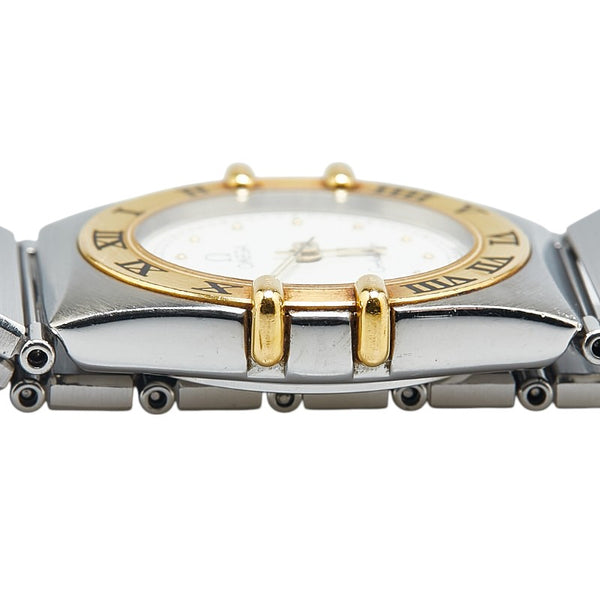 オメガ コンステレーション マンハッタン 腕時計 1310.20.00 クオーツ ホワイト文字盤 ステンレススチール イエローゴールド レディース OMEGA 【中古】