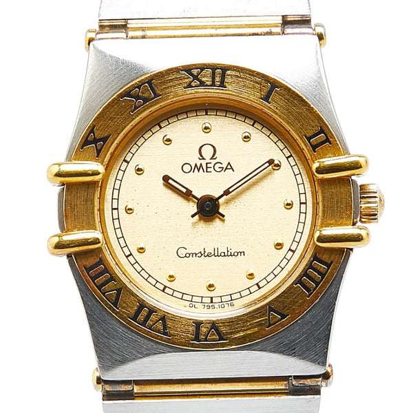 オメガ コンステレーション 腕時計 1270.10.00 クオーツ ゴールド文字盤 ステンレススチール イエローゴールド レディース OMEGA 【中古】
