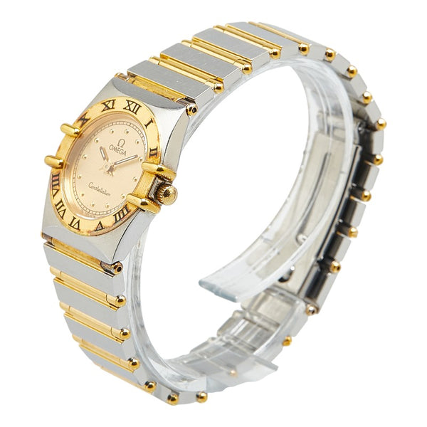 オメガ コンステレーション 腕時計 1270.10.00 クオーツ ゴールド文字盤 ステンレススチール イエローゴールド レディース OMEGA 【中古】