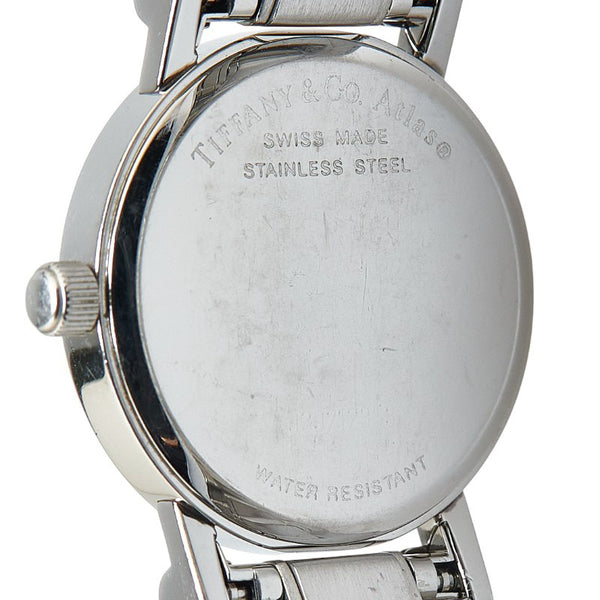 ティファニー アトラス 腕時計 クオーツ ブラック文字盤 ステンレススチール レディース TIFFANY&Co. 【中古】