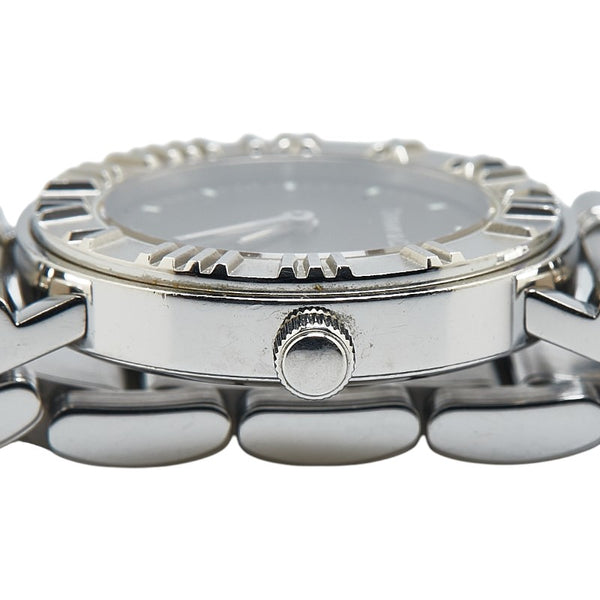 ティファニー アトラス 腕時計 クオーツ ブラック文字盤 ステンレススチール レディース TIFFANY&Co. 【中古】
