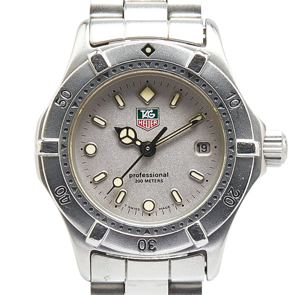 タグホイヤー プロフェッショナル 腕時計 WE1411-R クオーツ グレー文字盤 ステンレススチール レディース TAG HEUER 【中古】
