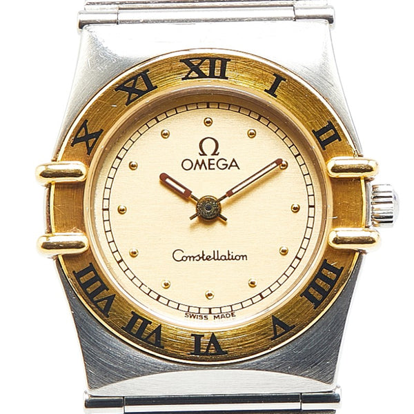 オメガ コンステレーション 腕時計 1270.10.00 クオーツ ゴールド文字盤 ステンレススチール イエローゴールド レディース OMEGA 【中古】