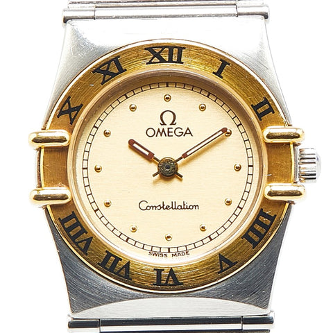 オメガ コンステレーション 腕時計 1270.10.00 クオーツ ゴールド文字盤 ステンレススチール イエローゴールド レディース OMEGA 【中古】