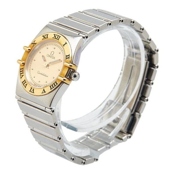 オメガ コンステレーション 腕時計 1270.10.00 クオーツ ゴールド文字盤 ステンレススチール イエローゴールド レディース OMEGA 【中古】