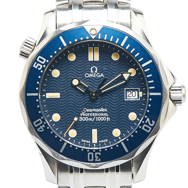 オメガ シーマスター300 腕時計 2561.80 クオーツ ブルー文字盤 ステンレススチール ボーイズ OMEGA 【中古】