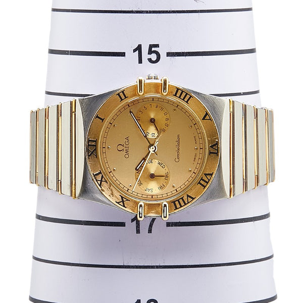 オメガ コンステレーション 腕時計 クオーツ ゴールド文字盤 ステンレススチール イエローゴールド レディース OMEGA 【中古】