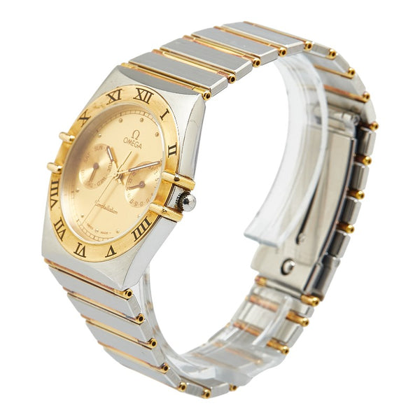 オメガ コンステレーション 腕時計 クオーツ ゴールド文字盤 ステンレススチール イエローゴールド レディース OMEGA 【中古】