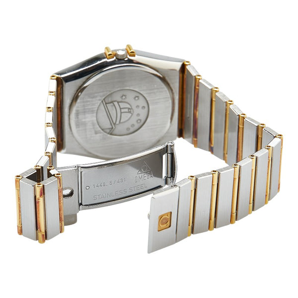 オメガ コンステレーション 腕時計 クオーツ ゴールド文字盤 ステンレススチール イエローゴールド レディース OMEGA 【中古】