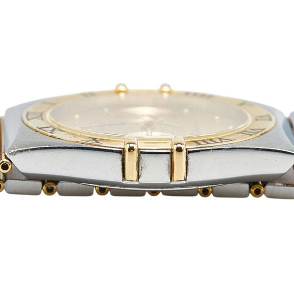 オメガ コンステレーション 腕時計 クオーツ ゴールド文字盤 ステンレススチール イエローゴールド レディース OMEGA 【中古】