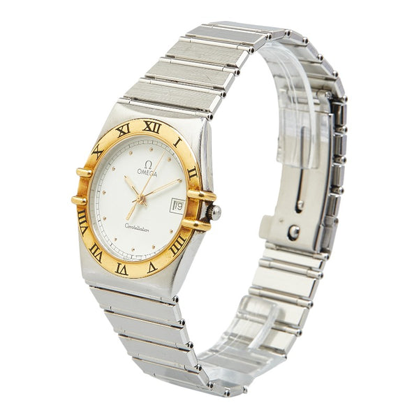 オメガ コンステレーション 腕時計 1310.20 クオーツ ホワイト文字盤 ステンレススチール イエローゴールド ボーイズ OMEGA 【中古】